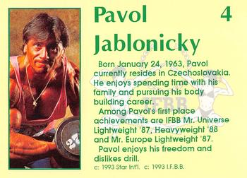 1993 Star Pro Body Builders #4 Pavol Jablonicky Back